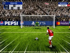 Gabriel missing the penalty against PSG